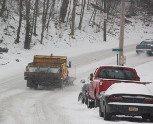 Plowing Snow, Municipal, Borough Workers, PennDOT, Tamaqua, 1-21-2014 (1)
