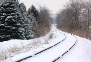 Snow, Train Tracks, Marian Avenue, Rush Township, 1-18-2014 (4)