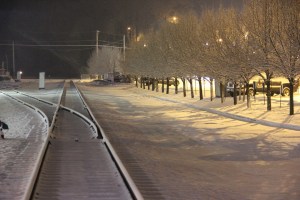 Trees, Train Tracks, S. Railroad Street, Snow, Tamaqua, 1-18-2014 (2)
