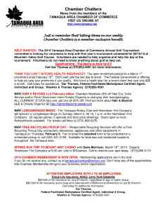 1-31-2014, Tamaqua Chamber of Commerce, Chamber Chatters1