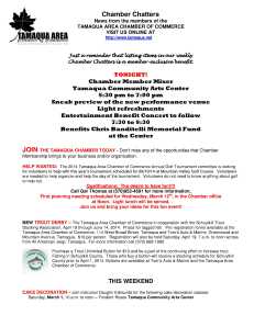 2-28-2014, Tamaqua Chamber of Commerce, Chamber Chatters1