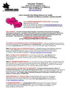 2-7-2014, Tamaqua Chamber of Commerce, Chamber Chatters1