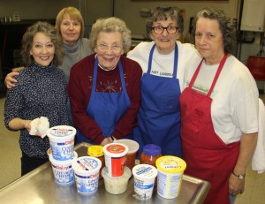 Soup social volunteers pictured from left are Charlotte Welsh, Jeanine Herring, Betty Dolinksy, Marie Radocha, and Barbara Breiner.