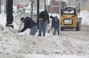 Firefighters Removing Snow, American Hose Company, Tamaqua, 2-15-2014 (5)