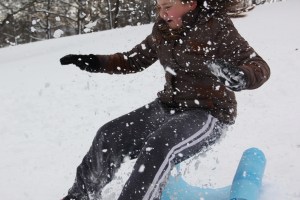 Kids Sledding in the Snow, Ashton Hill Park, Lansford, 2-14-2014 (38)