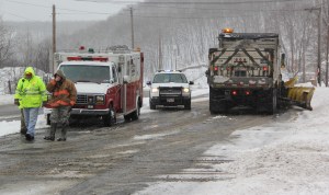 Mile Hill Closed Due to Snow, Rush Township, 2-13-2014 (28)
