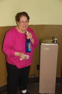 Taking a short break from a full day's work is volunteer Grayce Motto-Ecker, of Kelayres.