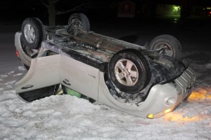 SUV Overturns near Lakeside Ballroom, SR54, Ryan Township, 2-28-2014 (1)