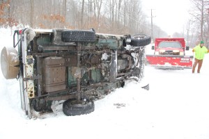 Truck Overturns on Ye Old Hauto Road, Rush Township, 2-18-2014 (4)