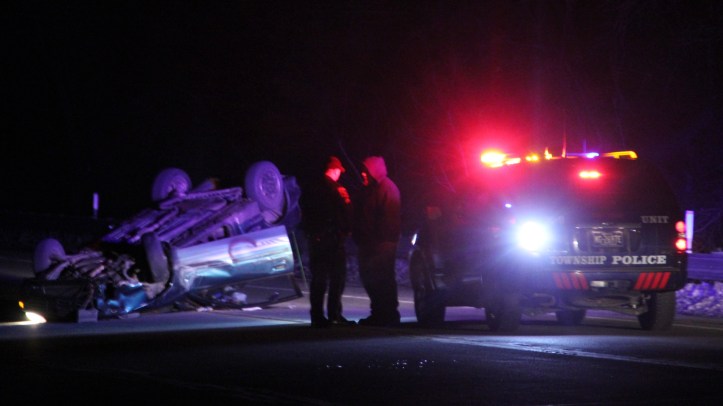 Vehicle Overturns On Clamtown Road, West Penn, 2-7-2014 (3)