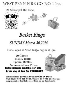 Basket Bingo, West Penn Fire Company