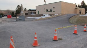 Blue Recycle Bins Gone, Removed, Next to Hometown Fire Company, Hometown (9)