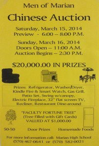 Men of Marian Chinese Auction flyer