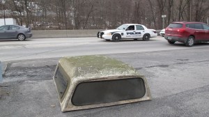 Unknown Vehicle Loses Truck Cab, by All American Jeep, SR309, Tamaqua, 3-14-2014 (1)