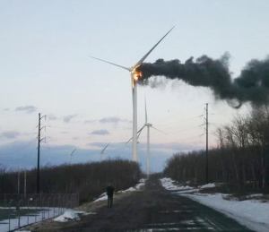 Wind Turbine Fire, Photo from John Desjardine, Mahanoy Township, 2