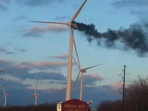 Wind Turbine Fire, Photo from John Desjardine, Mahanoy Township