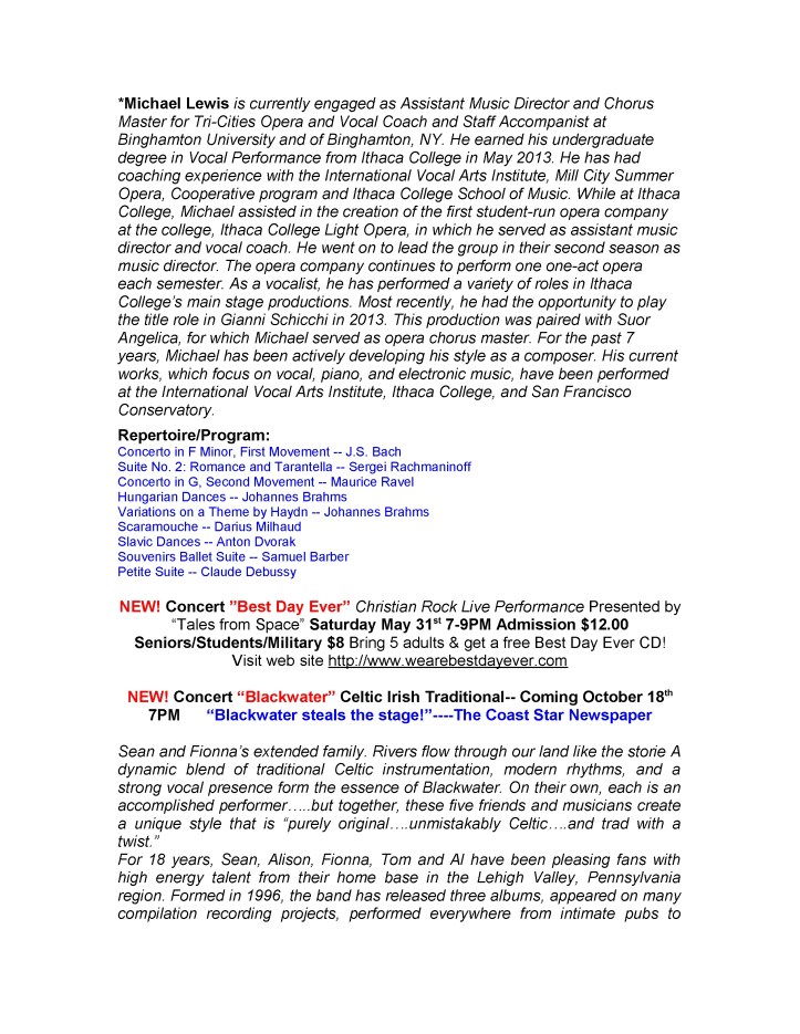 4-25-2014, Tamaqua Community Arts Center Newsletter2