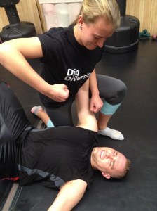 Pictured are participant Michelle Sitoski and Black Belt Instructor BJ Ramer.