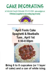 Cake decorating, TCAC - spaghetti and meatballs