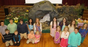 Easter Putz Display, Zion Evangelical Lutheran Church, Tamaqua, 4-20-2014 (1)