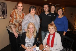 Pictured from front left are patrons Susan Fegley and Maureen Donovan. From back left are Samantha Gibbons (local event co-coordinator), Evelyn Lesniak (volunteer), Alfonso Picone (owner, La Dolce Casa), Amanda Alonge (employee), and Susan Fegley (local event co-coordinator). 