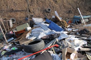 Litter Behind Tamaqua Middle School, Walker Township, 4-10-2014 (1)