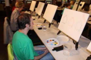 Paint and Sip, Theme was Ocean Beaches, Community Arts Center, Tamaqua, 4-23-2014 (12)