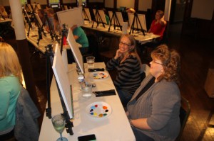 Paint and Sip, Theme was Ocean Beaches, Community Arts Center, Tamaqua, 4-23-2014 (13)