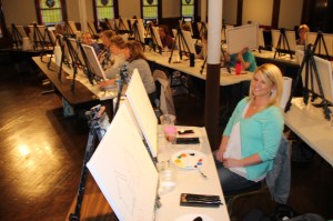 Paint and Sip, Theme was Ocean Beaches, Community Arts Center, Tamaqua, 4-23-2014 (14)