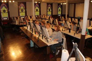 Paint and Sip, Theme was Ocean Beaches, Community Arts Center, Tamaqua, 4-23-2014 (15)