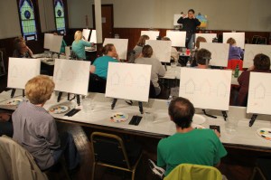 Paint and Sip, Theme was Ocean Beaches, Community Arts Center, Tamaqua, 4-23-2014 (2)