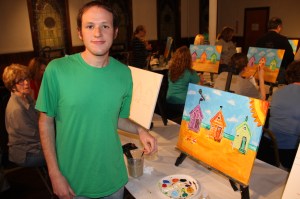 Paint and Sip, Theme was Ocean Beaches, Community Arts Center, Tamaqua, 4-23-2014 (21)