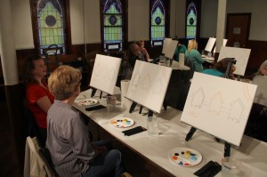 Paint and Sip, Theme was Ocean Beaches, Community Arts Center, Tamaqua, 4-23-2014 (3)