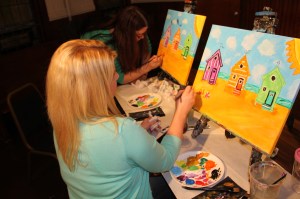 Paint and Sip, Theme was Ocean Beaches, Community Arts Center, Tamaqua, 4-23-2014 (32)