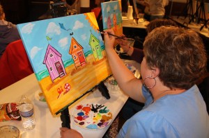 Paint and Sip, Theme was Ocean Beaches, Community Arts Center, Tamaqua, 4-23-2014 (35)