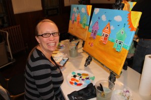 Paint and Sip, Theme was Ocean Beaches, Community Arts Center, Tamaqua, 4-23-2014 (37)