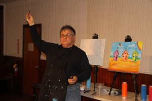 Paint and Sip, Theme was Ocean Beaches, Community Arts Center, Tamaqua, 4-23-2014 (4)