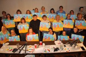 Paint and Sip, Theme was Ocean Beaches, Community Arts Center, Tamaqua, 4-23-2014 (46)