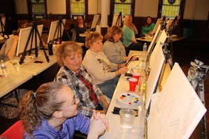Paint and Sip, Theme was Ocean Beaches, Community Arts Center, Tamaqua, 4-23-2014 (6)