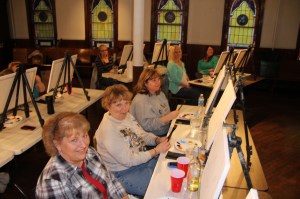 Paint and Sip, Theme was Ocean Beaches, Community Arts Center, Tamaqua, 4-23-2014 (7)
