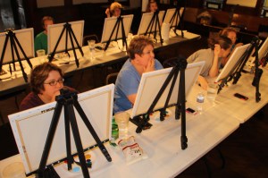 Paint and Sip, Theme was Ocean Beaches, Community Arts Center, Tamaqua, 4-23-2014 (8)