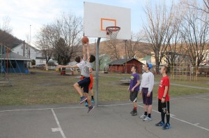 Playing Basketball, North and Middle Ward Playground, Tamaqua, 4-10-2014 (10)