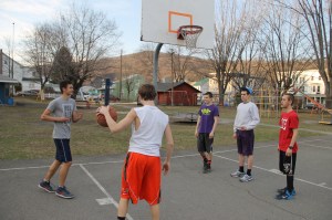 Playing Basketball, North and Middle Ward Playground, Tamaqua, 4-10-2014 (11)
