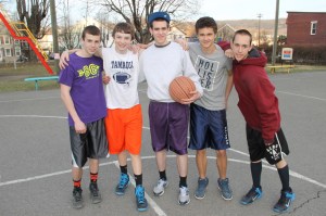 Playing Basketball, North and Middle Ward Playground, Tamaqua, 4-10-2014 (2)