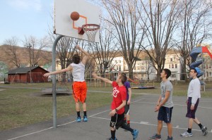 Playing Basketball, North and Middle Ward Playground, Tamaqua, 4-10-2014 (7)