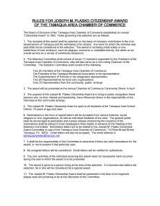 Tamaqua Citizenship Award Rules