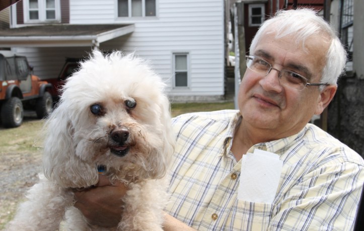 Tom Cara with His Dog, East Broad Street, Tamaqua, 4-13-2014 (6)