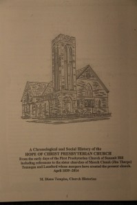 175th Anniversary Service Booklet, Hope of Christ Presbyterian Church, Summit Hill, 4-27-2014 (3)