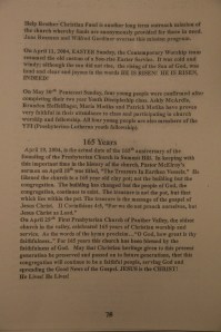 175th Anniversary Service Booklet, Hope of Christ Presbyterian Church, Summit Hill, 4-27-2014 (80)