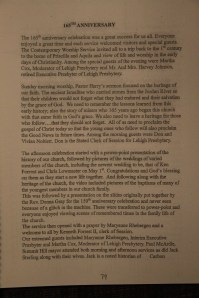 175th Anniversary Service Booklet, Hope of Christ Presbyterian Church, Summit Hill, 4-27-2014 (81)